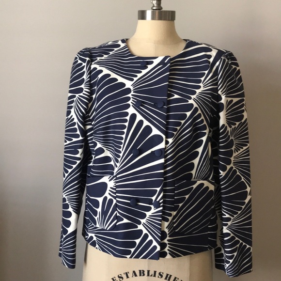 J Crew Blue White Fanfare jacket blazer 12 - Picture 3 of 7